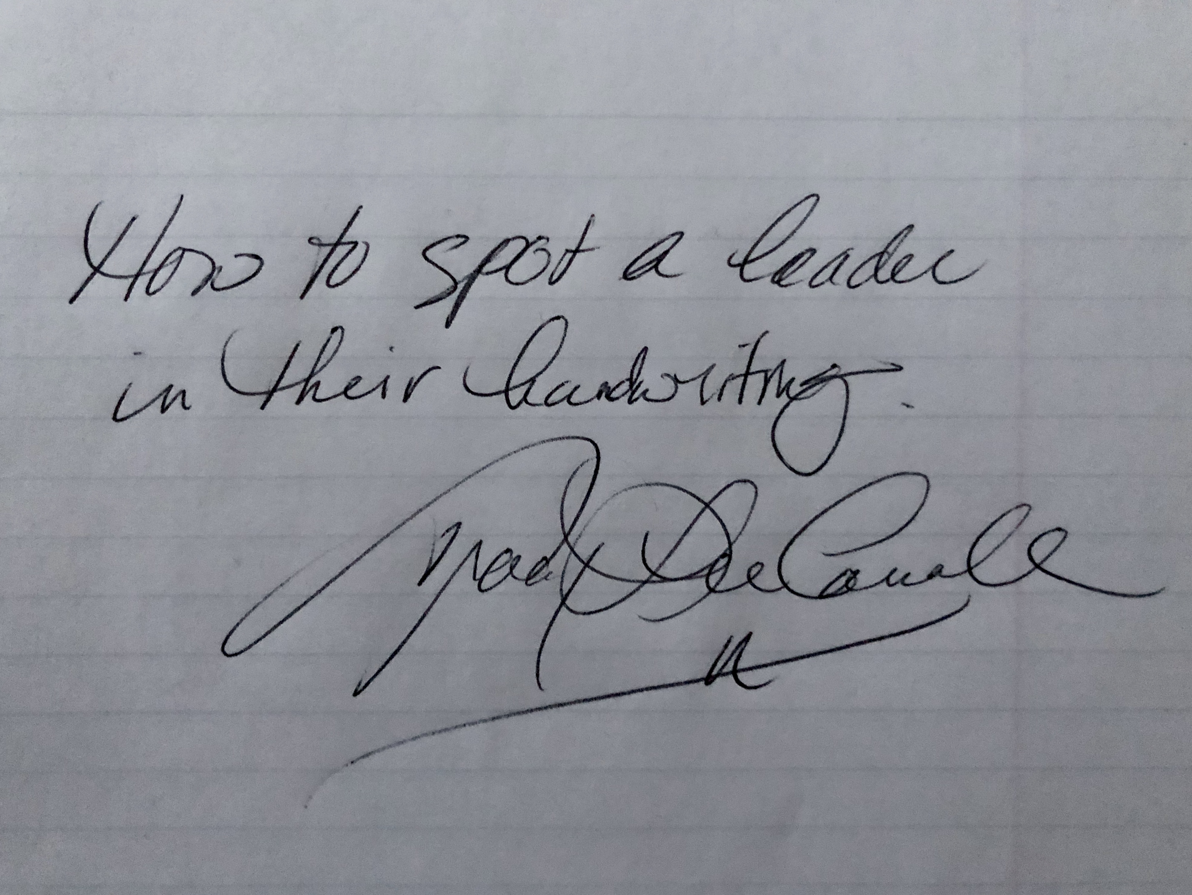 How to spot a leader in their handwriting.